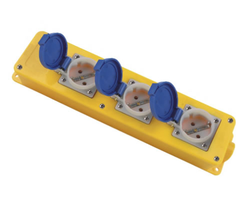 XG031D IP44 Waterproof 3-Way Schuko Extension Cord 16A with Protective Caps XG031D IP44 Waterproof 3-Way Schuko Extension Cord 16A with Protective Caps
