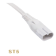 ST5 IEC C8 2-Pin Power Connector for LED T5/T8 Lamps & Small Appliances, White PVC Insulated